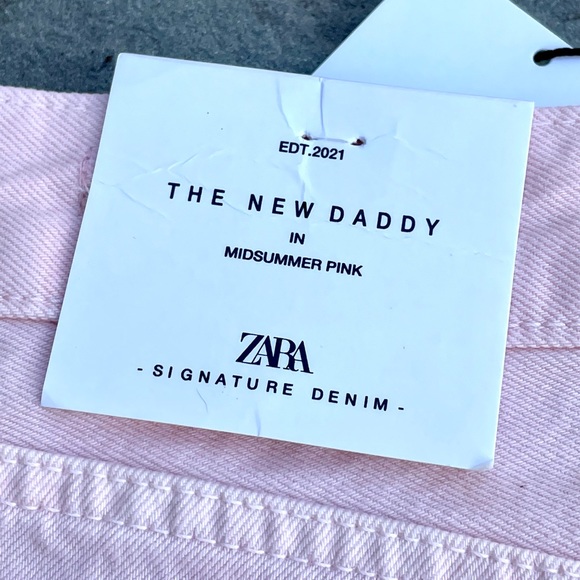 Zara The New Daddy Pink Wide Leg Jeans - Picture 8 of 11